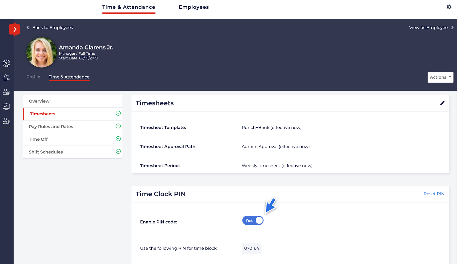 Set Up an Employee PIN for Time Clocks HCM Help Center