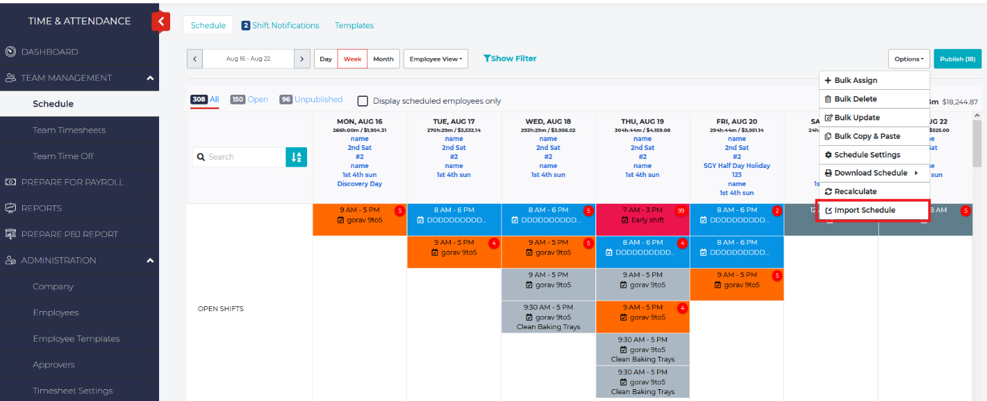 Import schedules – HCM Help Center